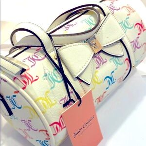 NWT Juicy Couture Multicolor Monogram White Top Handle Crossbody Bags